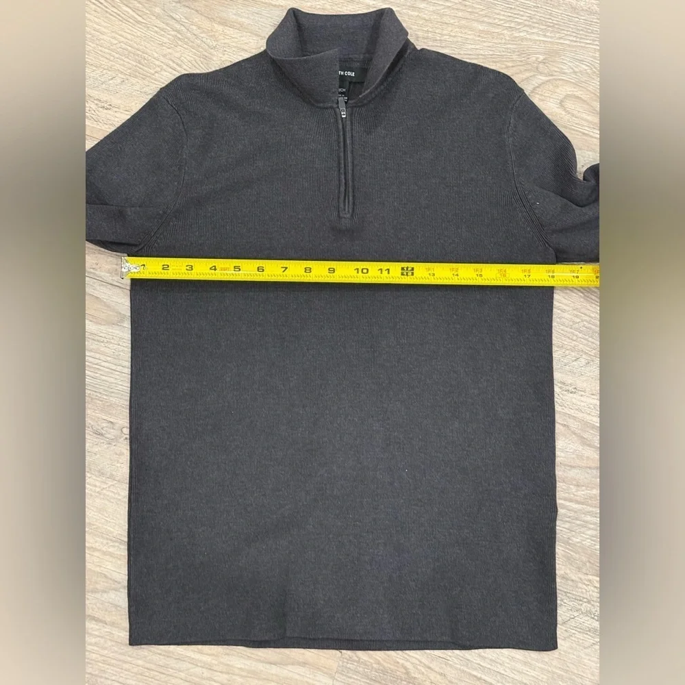 Kenneth Cole Mens Slim-Fit Long-Sleeve Comfort Polo Sweater S, Charcoal